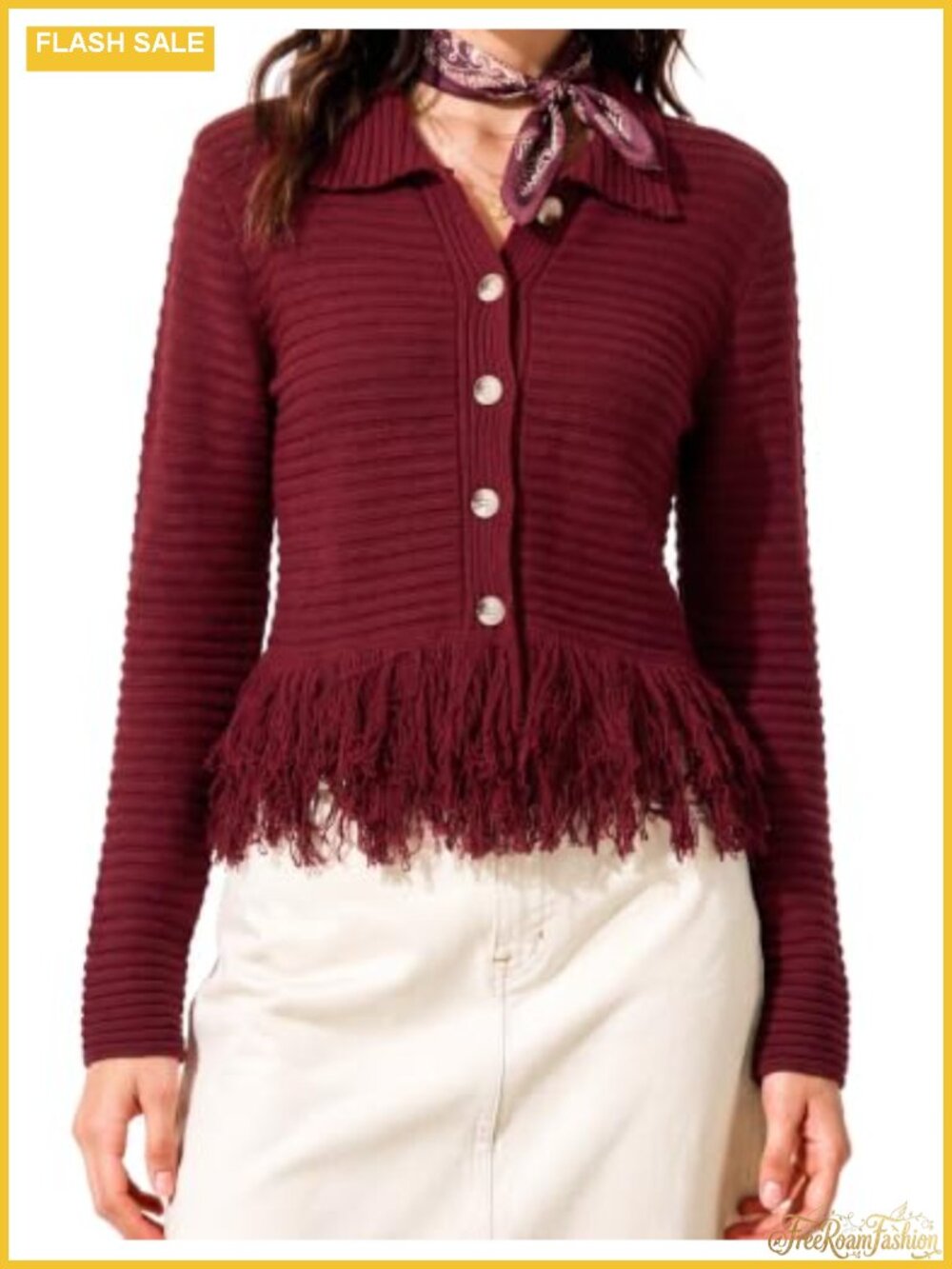 Boho Fringe Cardigan Sweater